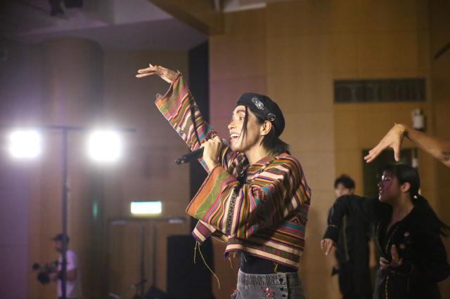 Peruvian singer Lenin Tamayo performs at a concert in central Seoul on Oct 3 2024 AJP Han Jun-gu