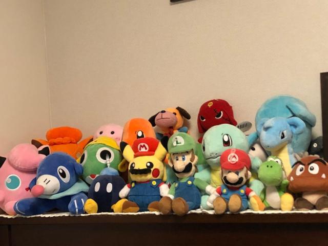 A group shot of plushie dolls from various animations and games provided by Lee Jae-hyeong AJP