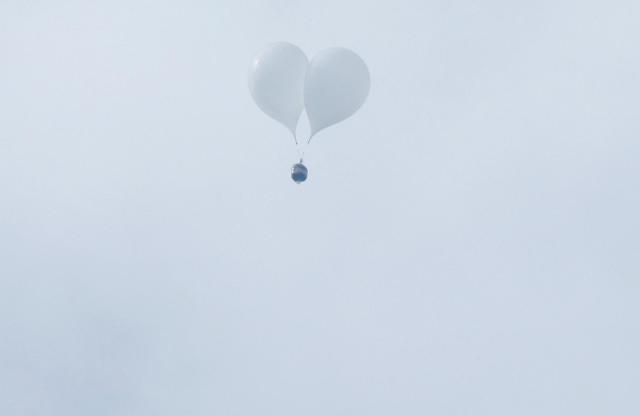 Trash balloon from North Korea flies over the airspace of Seoul South Koreas capital on Oct 7 2024