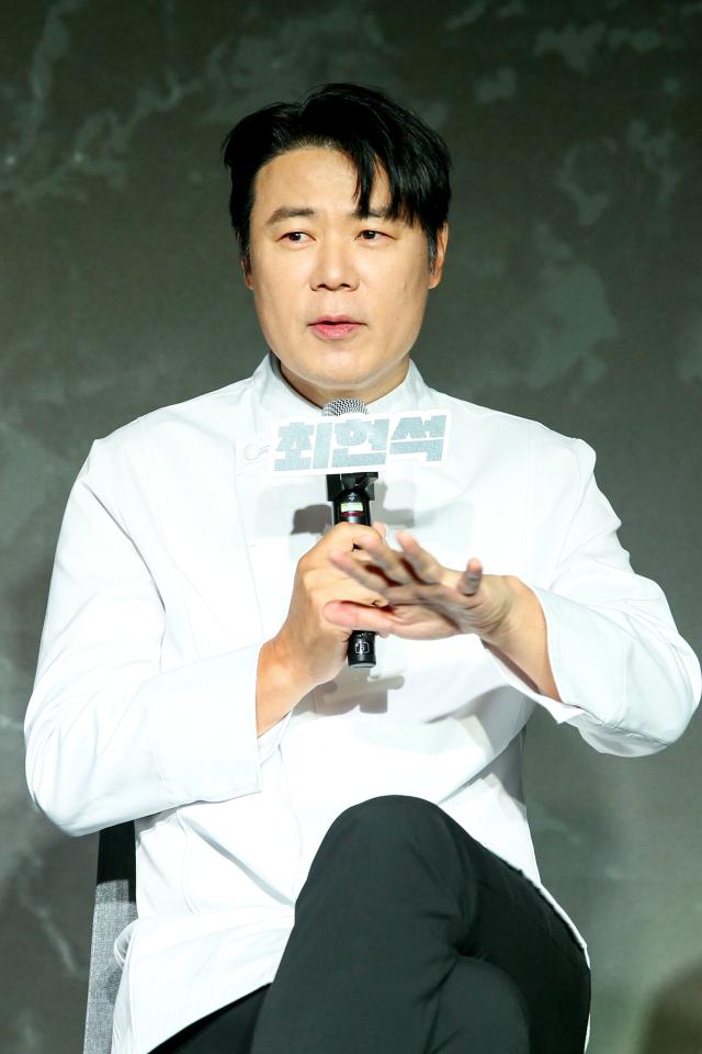 Chef Choi Hyun-seok speaks during the Culinary Class Wars press conference in Mapo-gu Seoul on Oct 7 2024 AJP Kim Dong-woo