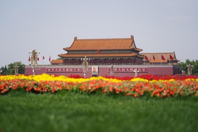 A view of Tiananmen Square in Beijing China captured on May 28 2020 Xinhua-Yonhap