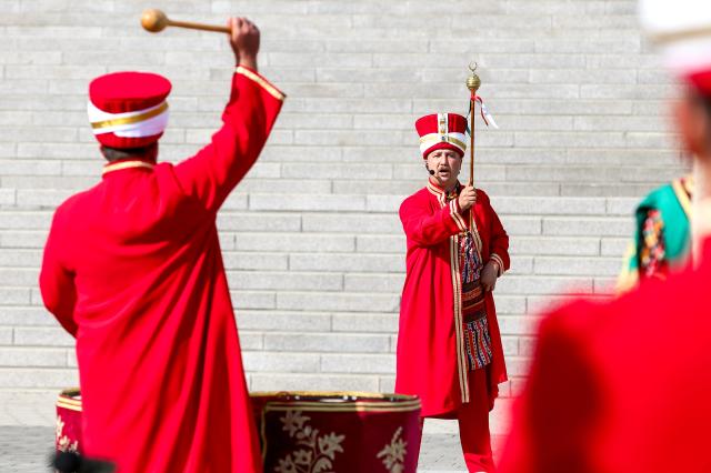 The Turkish Mehter military band performs at the War Memorial of Korea in Seoul on Oct 8 2024 AJP Kim Dong-woo