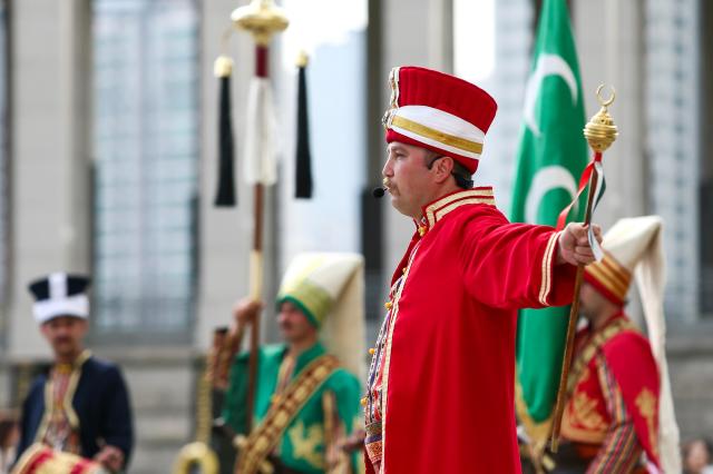 The Turkish Mehter military band performs at the War Memorial of Korea in Seoul on Oct 8 2024 AJP Kim Dong-woo