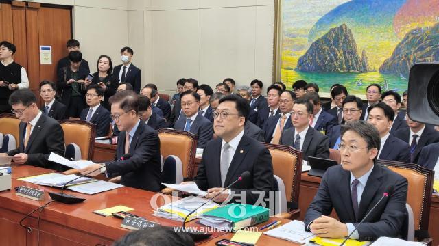 김병환 금융위원장오른쪽에서 두 번째이 10일 열린 국회 정무위원회 국정감사에서 발언을 하고 있다 사진 박성준 기자