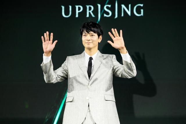 Actor Gang Dong-won poses during a press conference for Uprising in Seoul on Oct 10 2024 AJP Kim Dong-woo