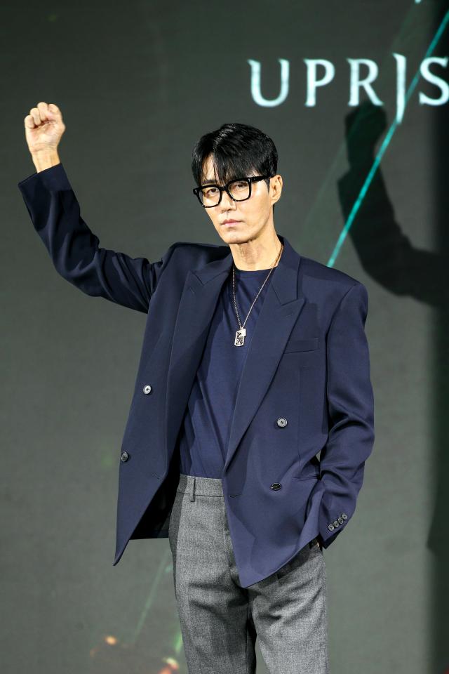Actor Cha Seung-won poses during a press conference for Uprising in Seoul on Oct 10 2024 AJP Kim Dong-woo