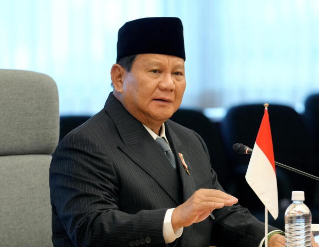 Indonesian Defense Minister and President-elect Prabowo Subianto at the Defense Ministry in Tokyo Japan April 3 2024 REUTERS-Yonhap