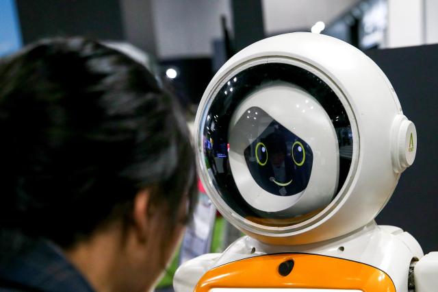 An AI robot is displayed at the Seoul Smart Life Week held at COEX in Seoul on Oct 11 2024 AJP Kim Dong-woo