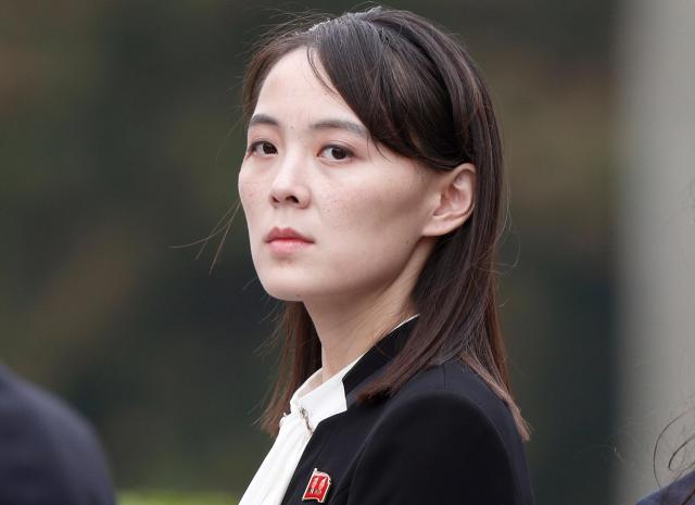 This file photo shows Kim Yo-jong the powerful sister of North Korean leader Kim Jong Un attending a wreath-laying ceremony at Ho Chi Minh Mausoleum in Hanoi Vietnam March 2 2019 AP-Yonhap