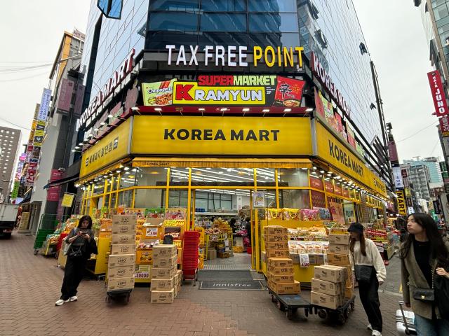 A view of the K-Ramyun Supermarket located on the second floor of Korea Mart in Myeongdong Seoul on Oct 14 2024 AJP Han Jun-gu