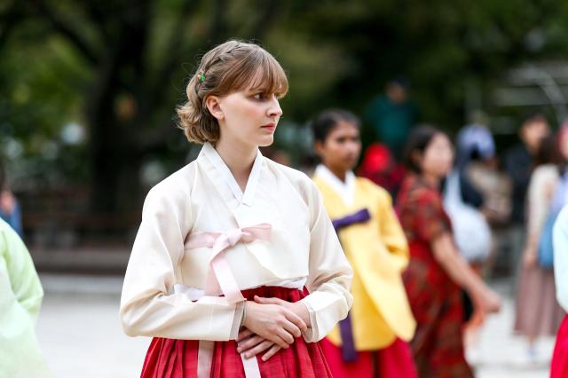 A traditional coming-of-age ceremony for foreign students takes place at the National Folk Museum of Korea in Seoul on Oct 14 2024 AJP Kim Dong-woo