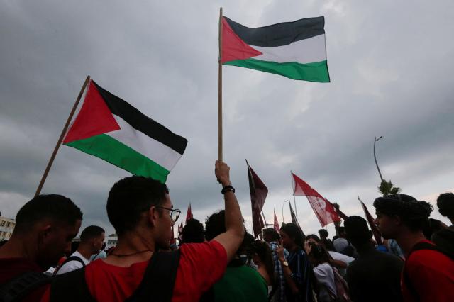 People march in solidarity with Palestinians during a protest in Havana Cuba on Oct 14 2024 Reuters-Yonhap