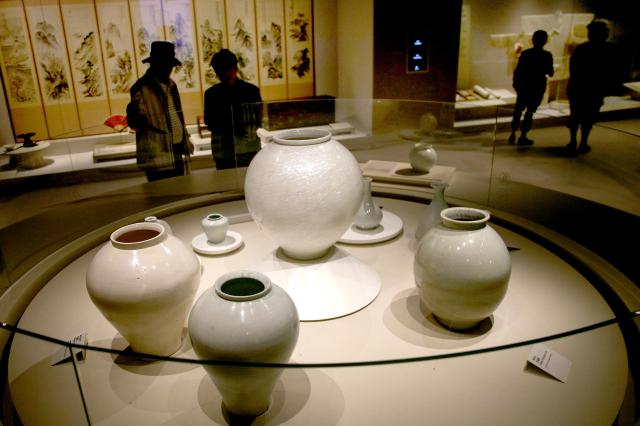 Visitors view the The Beginning of K-Culture permanent exhibition at the National Folk Museum of Korea in Seoul on Oct 15 2024 AJP Kim Dong-woo