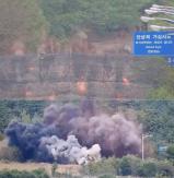 Tensions grow as North Korea blows up parts of inter-Korean roads