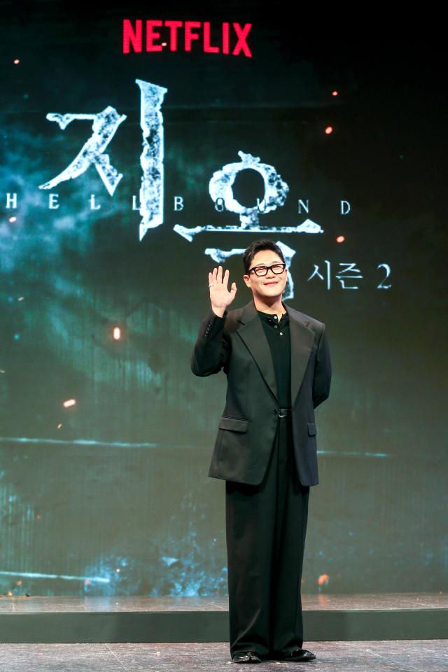 Actor Im Seong-jae poses during a press conference for Hellbound Season 2 in Seoul on Oct 21 2024 AJP Kim Dong-woo