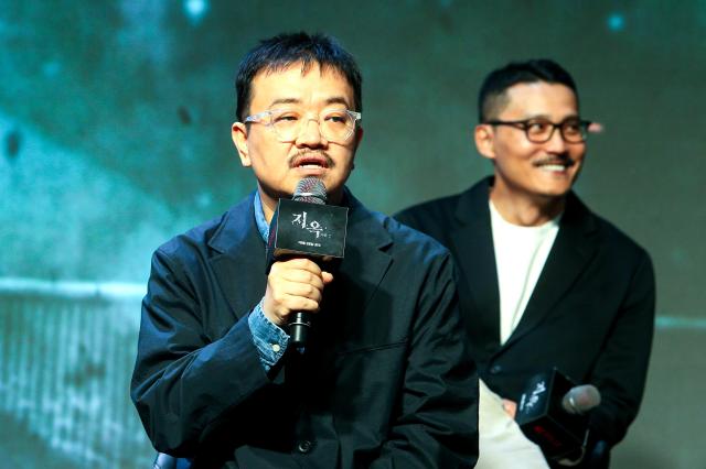 Director Yeon Sang-ho speaks during a press conference for Hellbound Season 2 in Seoul on Oct 21 2024 AJP Kim Dong-woo