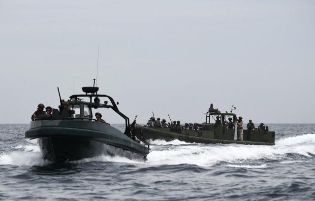 This photo shows an image of a boat located west of Manila on Oct 22 2024 AFP-Yonhap