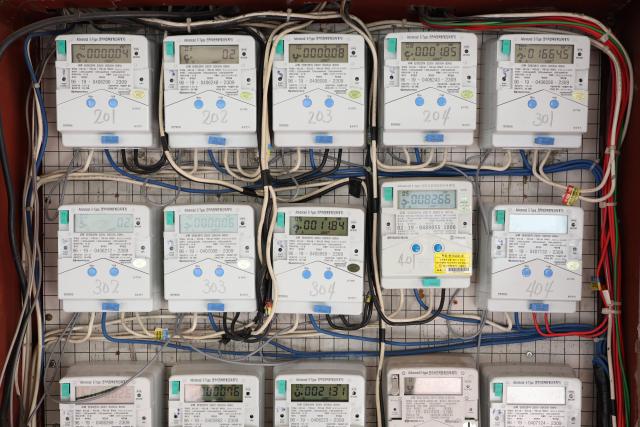 This photo shows electricity meters in Seoul on Oct 23 2024 Yonhap