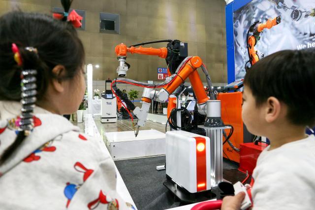 Children view exhibits at Robot World 2024 at KINTEX in Seoul on Oct 23 2024 AJP Kim Dong-woo