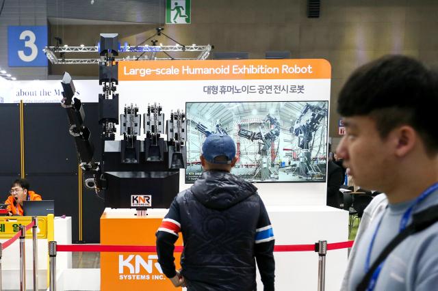 Visitors view exhibits at Robot World 2024 at KINTEX in Seoul on Oct 23 2024 AJP Kim Dong-woo