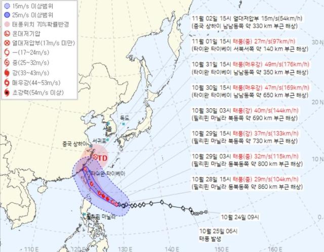 11월에 태풍 온다…콩레이 현재 위치와 이동경로는?