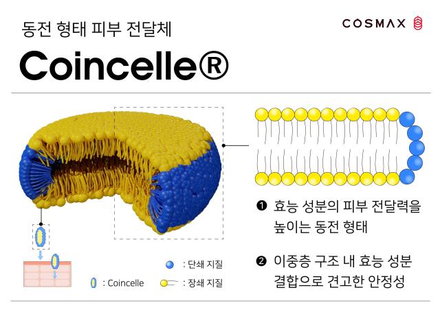 코스맥스가 신규 개발한 동전 형태 피부전달체 코인셀 설명 자료 사진코스맥스
 