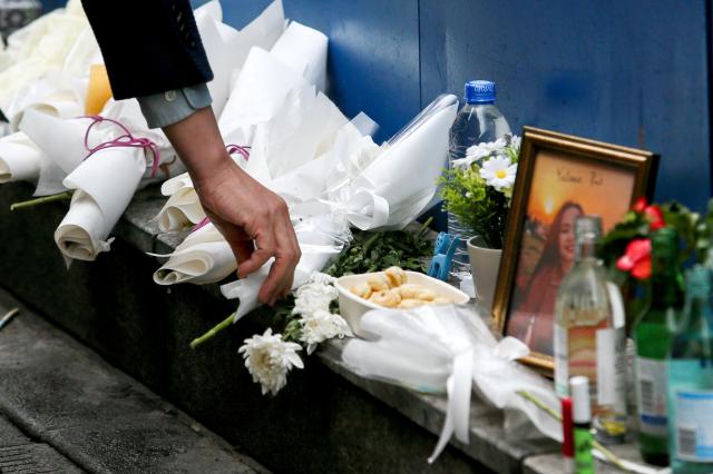 Flowers are laid at October 29 Memorial Alley in Seoul on Oct 29 2024 AJP Kim Dong-woo