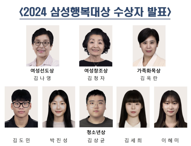 2024 삼성행복대상 수상자 사진삼성생명공익재단