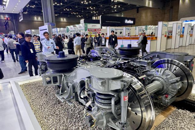 A visitor looks at exhibits at the Asia Machinery  Manufacturing Exhibition AMXPO at KINTEX in Goyang Gyeonggi Province on Oct 31 2024 AJP Kim Dong-woo