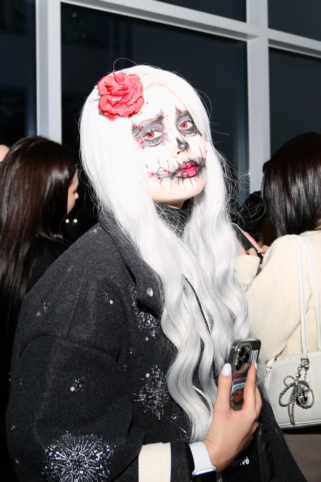 An influencer strikes a pose for photos at a Halloween party in Seongsu Seoul Oct 31 2024 AJP Han Jun-gu