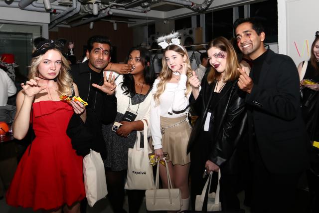 Influencers strike poses for photos at a Halloween party in Seongsu Seoul Oct 31 2024 AJP Han Jun-gu