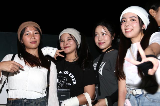 Influencers strike poses for photos at a Halloween party in Seongsu Seoul Oct 31 2024 AJP Han Jun-gu