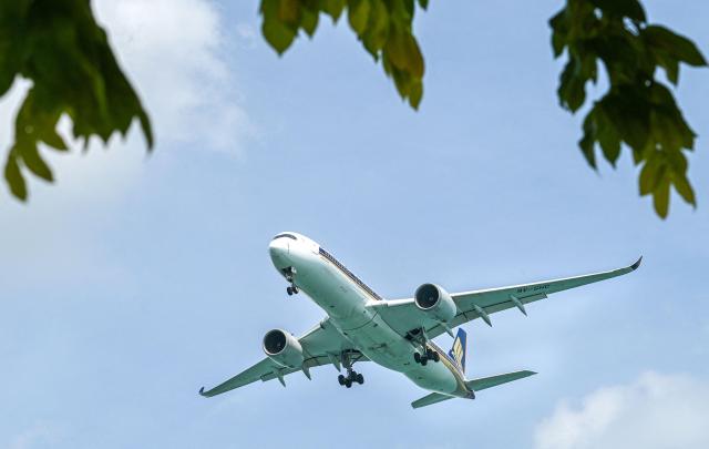 This photo shows a Singapore Airlines Boeing 737 AFP-Yonhap