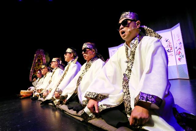 Practitioners perform Seoul Blind Chanting at Miari Pass Art Theater in Seoul on Nov 6 2024 AJP Kim Dong-woo