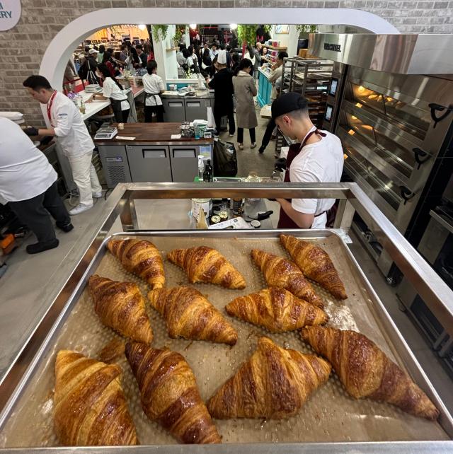 A staff member bakes bread at Cafe Show Seoul at COEX in Seoul on Nov 6 2024 AJP Han Jun-gu