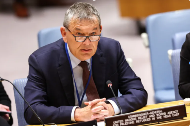 UNRWA Commissioner-General Philippe Lazzarini speaks at a UN Security Council meeting at United Nations headquarters in New York City on Nov 6 2024 AFP-Yonhap