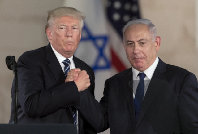 President Donald Trump and Israeli Prime Minister Benjamin Netanyahu shake hands in Jerusalem Israel in this file photo taken on May 23 2017