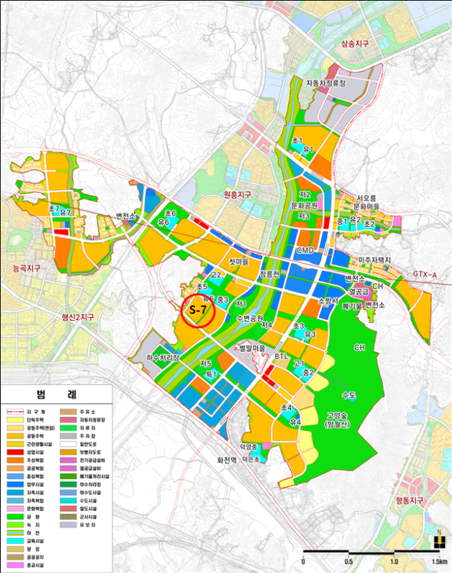 고양창릉 신도시 공동주택용지 S-7블록 위치도 사진LH