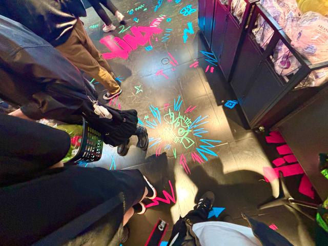 The floor of the Arcane Season 2 pop-up store features a theme based on Jinx a character from the series in Seoul Nov 11 2024 AJP Han Jun-gu