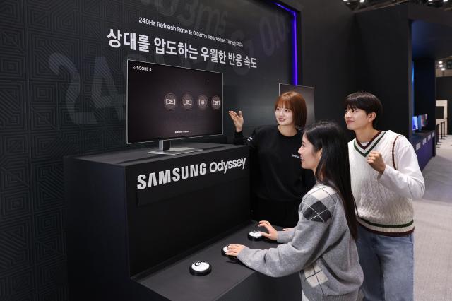 삼성전자 지스타 2024에서 오디세이 모니터 체험존 All Ready OLED 운영 사진삼성전자