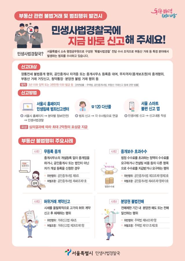 부동산 불법행위 근절 홍보 전단지 사진서울시