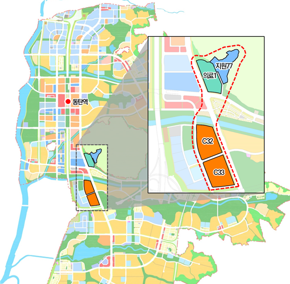 동탄2 종합병원 건립 패키지형 개발사업 위치도 사진LH