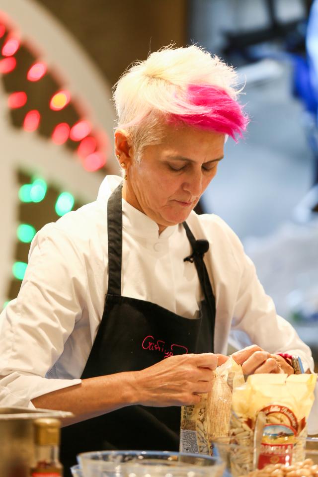 Michelin-starred chef Cristina Bowerman prepares Mediterranean dishes during the Week of Italian Cuisine event in Seoul on Nov 20 2024 AJP Kim Dong-woo