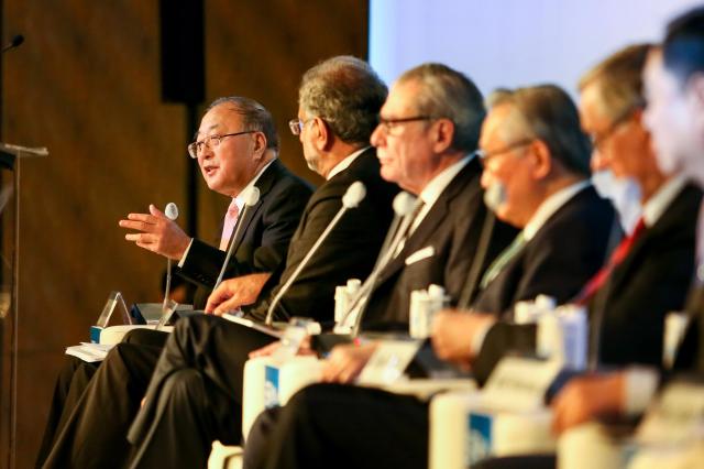 BFA Secretary General Zhang Jun moderates a session titled Towards a Shared Future during the Boao Forum for Asia Seoul Conference at Four Seasons Hotel in Seoul on Nov 22 2024 AJP Kim Dong-woo