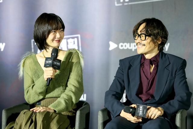 Actress Bae Doona speaks during a press conference for the series Family Matters in Seoul on Nov 26 2024 AJP Kim Dong-woo