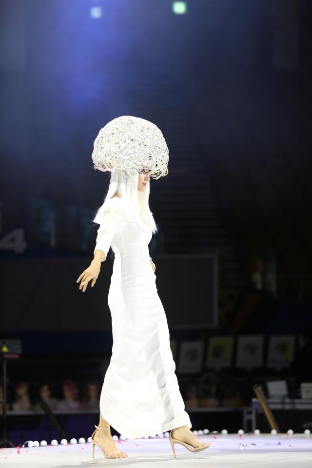 A model performs Hair Art Show during the beauty arts field competition Seoul Nov 26 2024 AJP Han Jun-gu