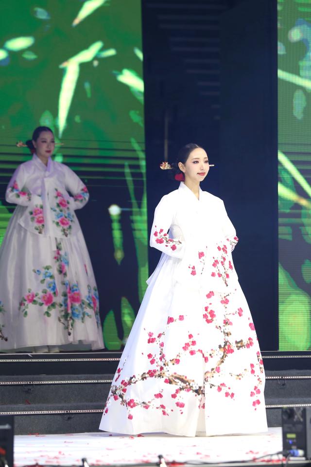 Models perform Hair Art Show during the beauty arts field competition Seoul Nov 26 2024 AJP Han Jun-gu