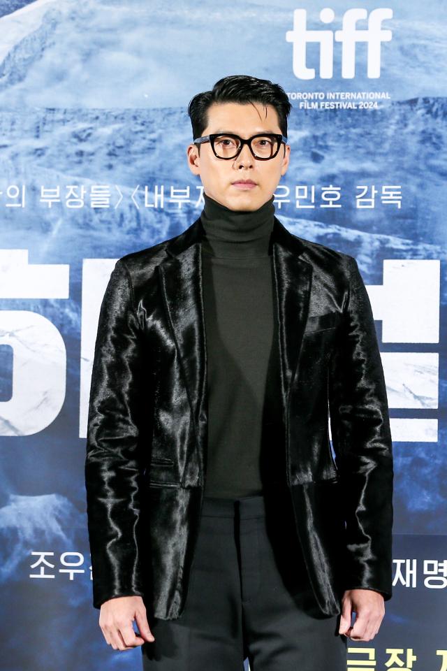 Actor Hyun Bin poses for photographs during a production presentation for the film Harbin in Seoul on Nov 27 2024 AJP Kim Dong-woo