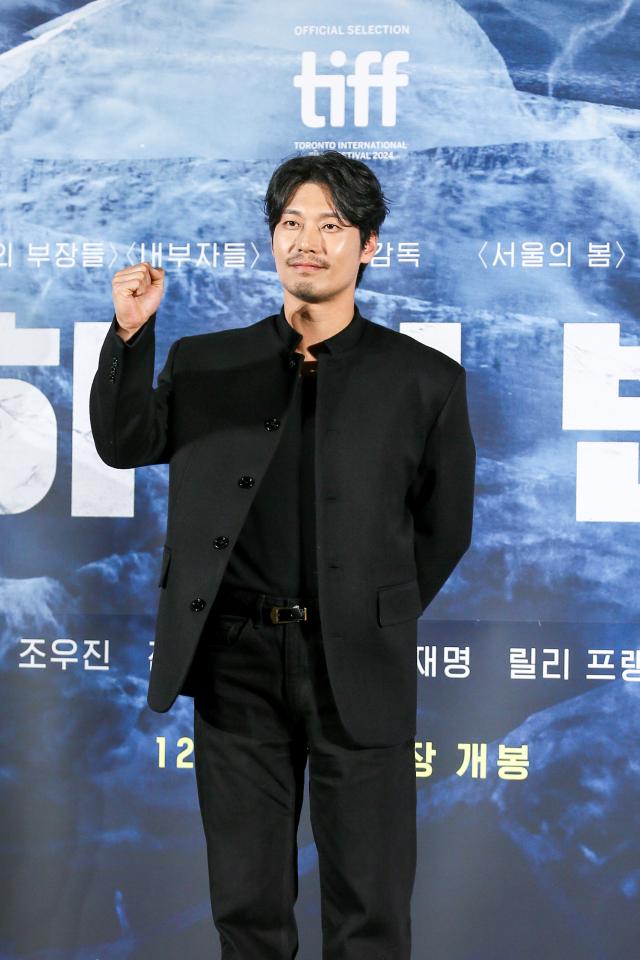 Actor Park Hoon poses for a photo during a production presentation for the film Harbin in Seoul on Nov 27 2024 AJP Kim Dong-woo