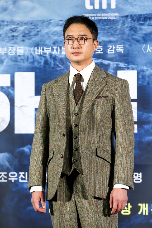 Actor Jo Woo-jin poses for a photo during a production presentation for the film Harbin in Seoul on Nov 27 2024 AJP Kim Dong-woo